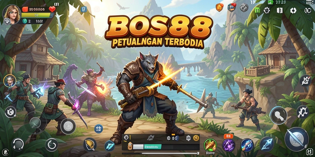 Tangkapan layar utama BOS88 menampilkan aksi gameplay Open World yang mendebarkan.
