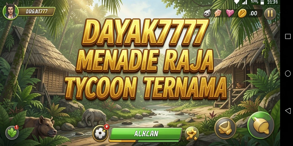 Screenshot utama DAYAK777 dengan aksi manajemen bisnis yang seru.