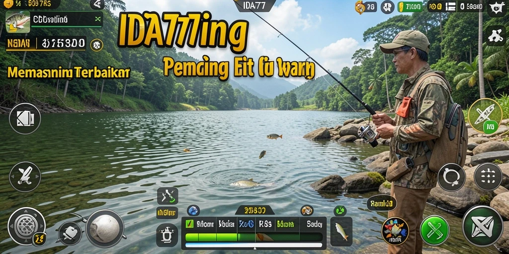 Tampilan gameplay seru dari IDA777 yang menampilkan aksi memancing yang menarik.
