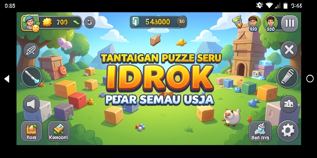 Screenshot utama IDROK menampilkan gameplay Puzzle yang menantang.