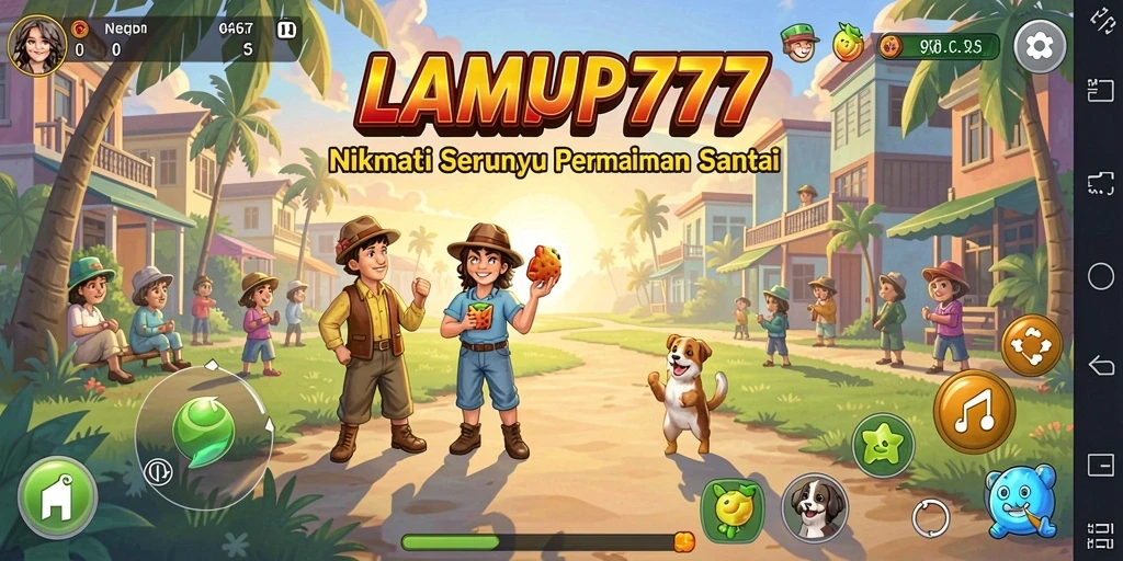 Tampilan gameplay seru dari LAMPU777 yang penuh warna.