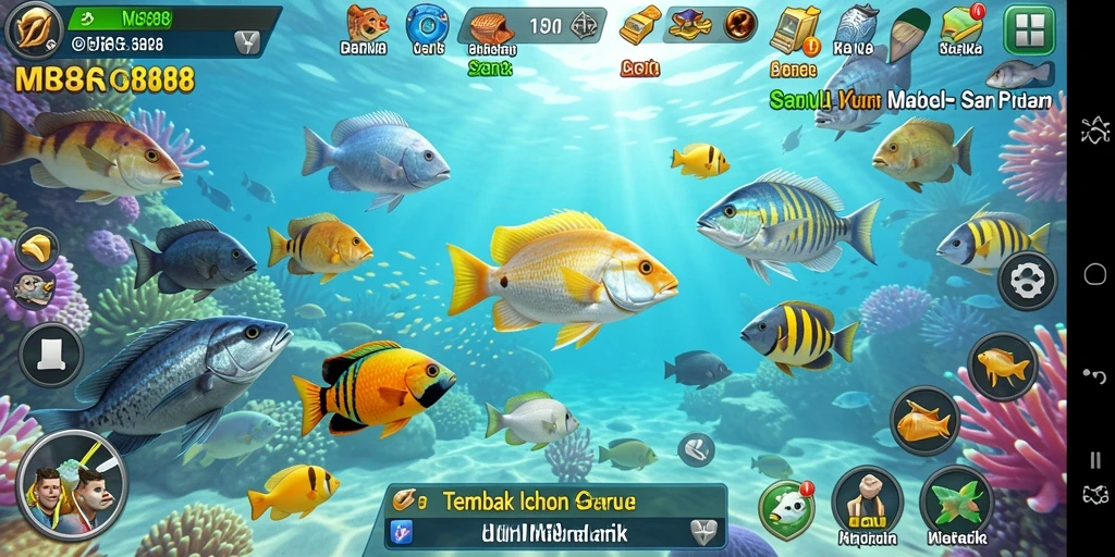 Tampilan gameplay Tembak Ikan yang seru dan menarik.