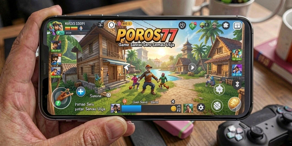 Tampilan gameplay POROS77 yang seru dan penuh warna.