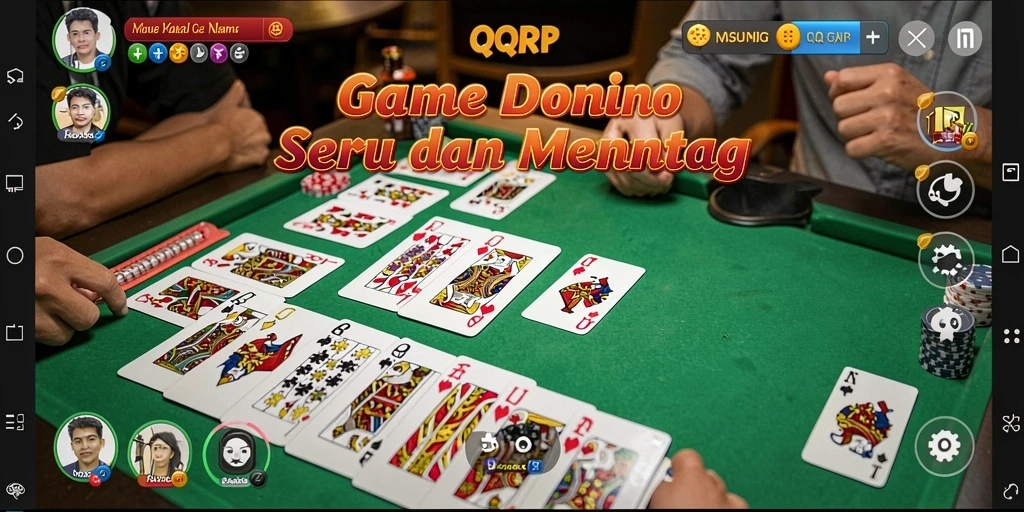Screenshot utama QQRP menampilkan gameplay Domino yang seru.