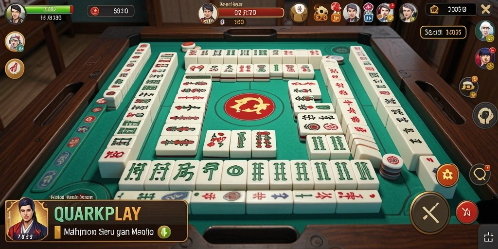 Tampilan gameplay QUARKPLAY dengan antarmuka Mahjong yang menarik.