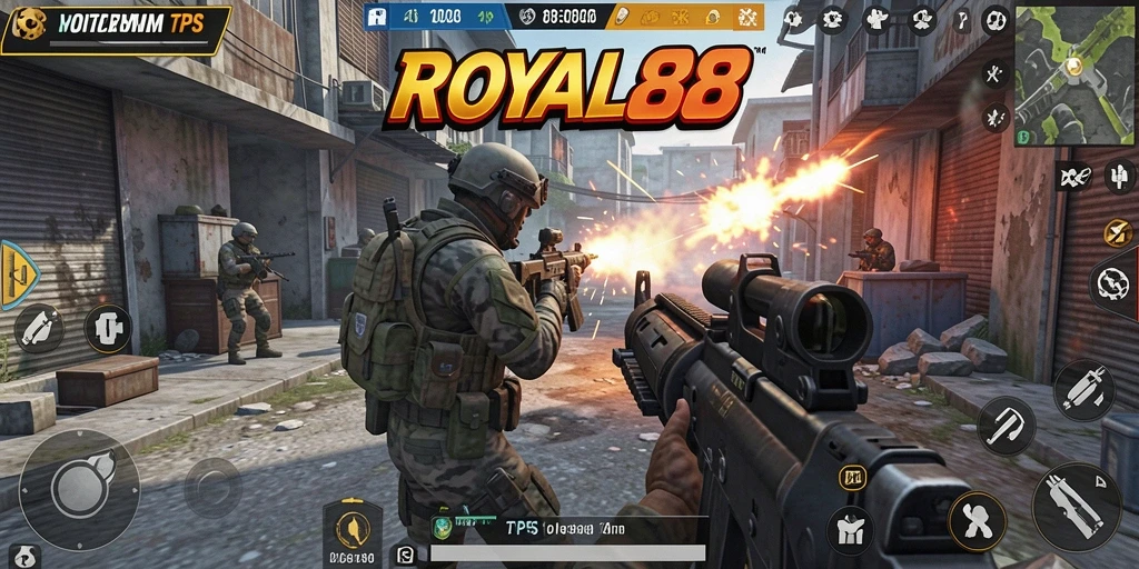 Tampilan aksi mendebarkan dalam ROYAL88 dengan grafis menawan.