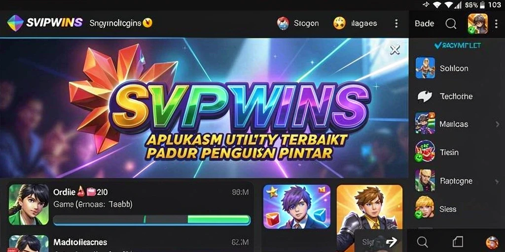 Screenshot utama SVIPWINS menampilkan antarmuka intuitif dan fitur-fitur powerfull.