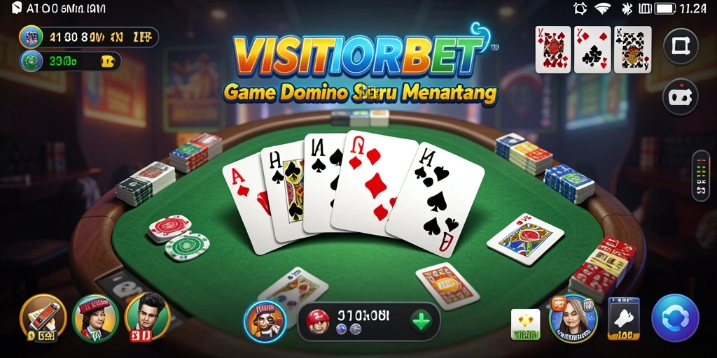Screenshot gameplay <strong>VISITORBET</strong> yang menampilkan aksi seru permainan Domino.