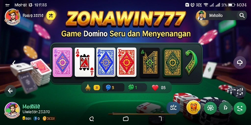 Tampilan gameplay seru dari ZONAWIN777 yang menampilkan Domino.